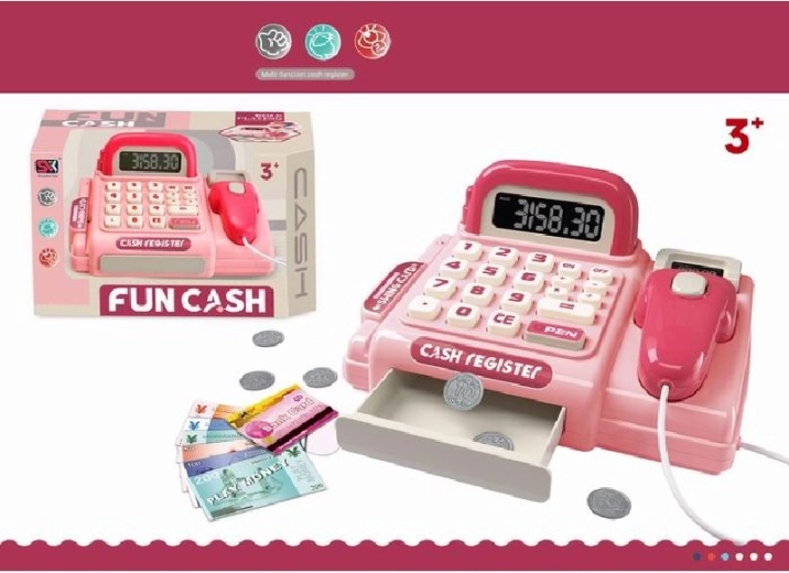 Касов апарат Fun Cash Pink – детски електронен касов апарат