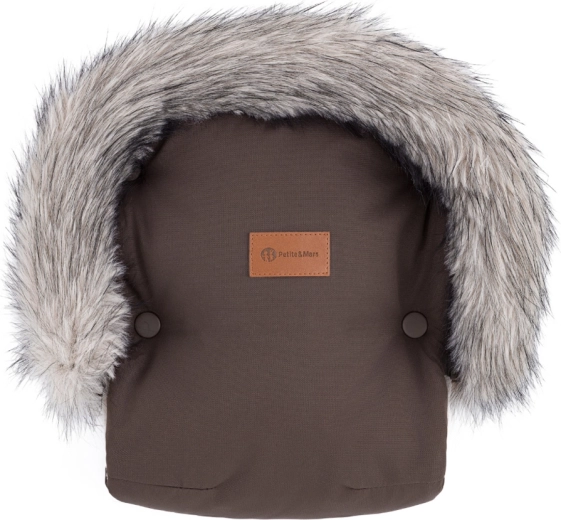 Petite&Mars stroller hand muff Furry Rich Brown