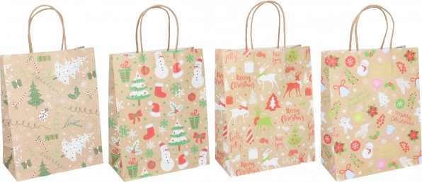 Коледна подаръчна торбичка, размер S (15 × 21 × 8 cm), 4 мотива
