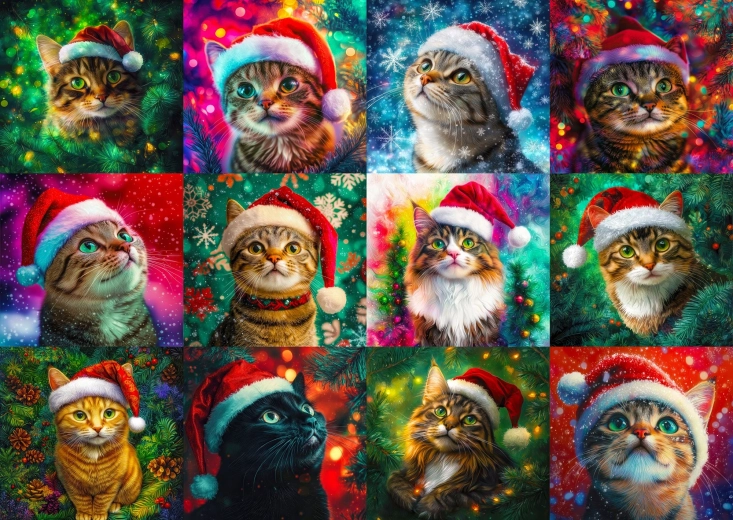 Enjoy Puzzle Christmas Cats 1000 Pieces