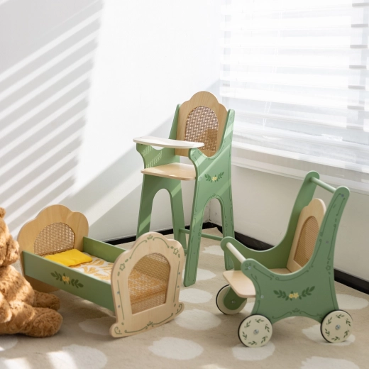 Classic World Wooden Retro Doll Pram