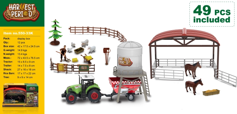 Farm with Fence, Tractor and Light Effects – 49 Pieces