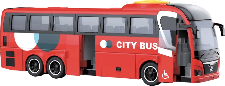 City Service Car градски автобус 1:16 червен