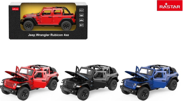 Rastar metal toy car Jeep Wrangler Rubicon 1:32 black
