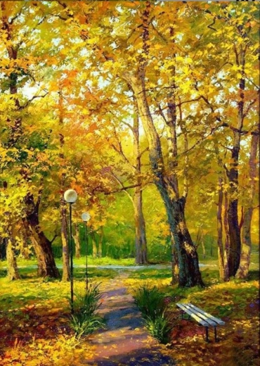 Norimpex Paint by Numbers Golden Autumn in the Forest 40 × 50 cm