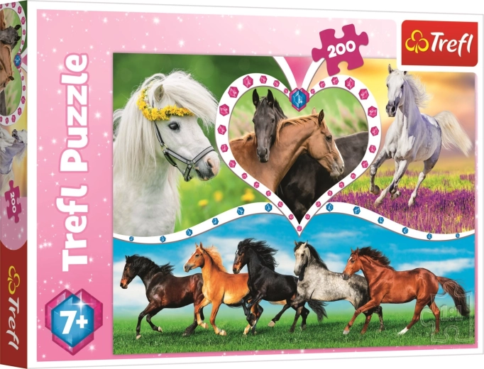 Puzzle 200 Pieces Beautiful Horses TREFL