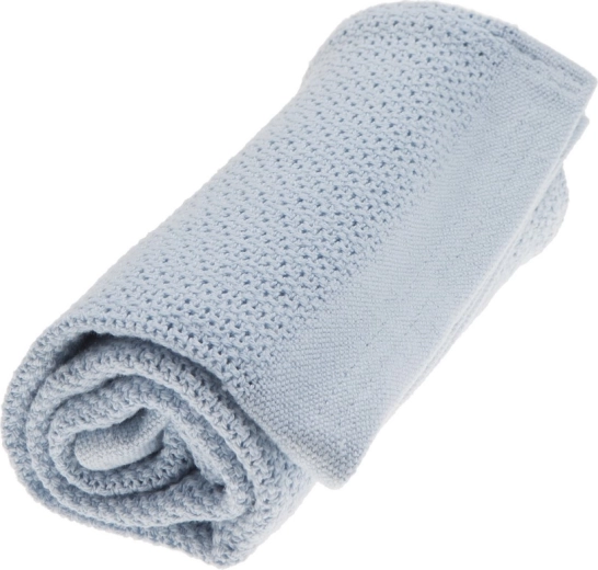 VINTER & BLOOM organic cotton blanket Soft Grid True Blue