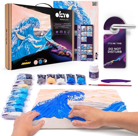 OKTO Sensoty Art Creative Set The Great Wave off Kanagawa 30 × 40 cm