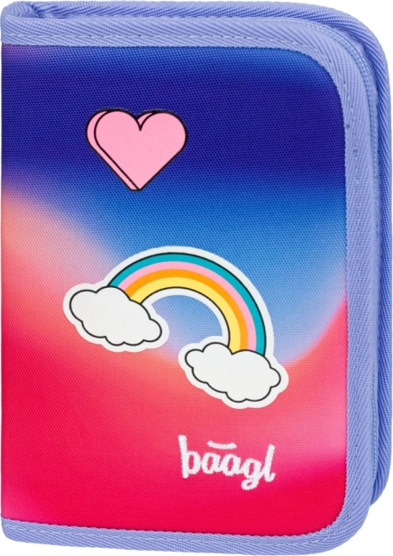 BAAGL Rainbow single-compartment school pencil case, red