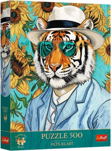 Trefl Premium Plus Puzzle Pets as Art: Mr. Tiger and Sunflowers (500 pieces)