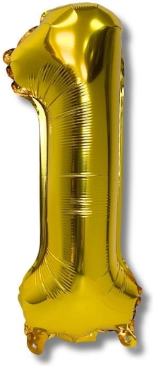 Foil Balloon Number 1, Gold 40 cm