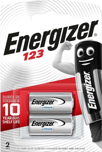 ENERGIZER 123 CR123A 3 V Lithium Battery, 2 pcs