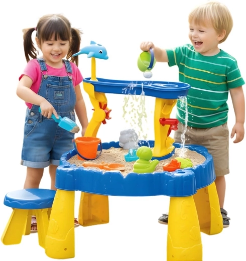 Woopie Children's Sand and Water Table with Chair, 2-in-1, with Dolphin