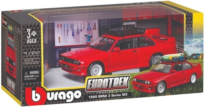 Bburago BMW 3 Series M3 Touring 1988 Red Car Model 1:24