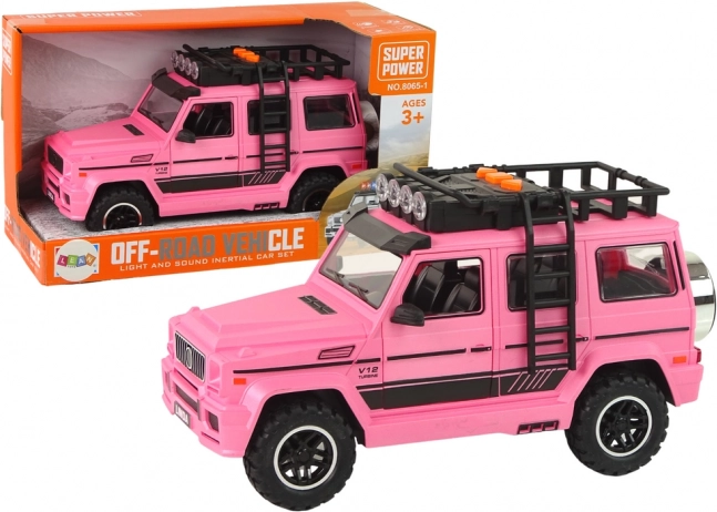 Pink off-road car with lights and sounds