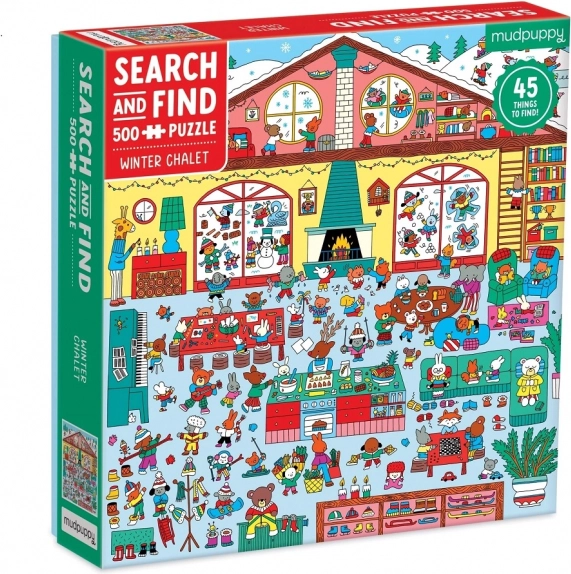 Mudpuppy Пъзел Зимна Хижа 500 Части