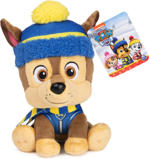 Plush Chase from Paw Patrol in a winter hat, 18 cm