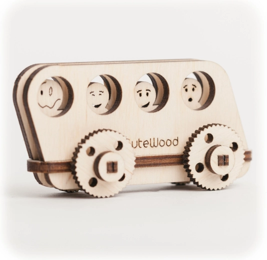 Cutewood дървен 3D пъзел автобус