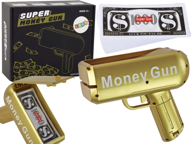 Златен пистолет за пари MONEY GUN – изстрелва банкноти