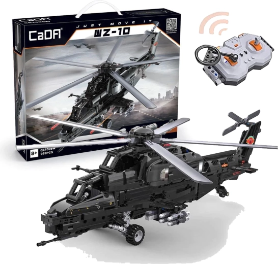 CaDA RC Construction Set Attack Helicopter WZ-10, 989 pieces