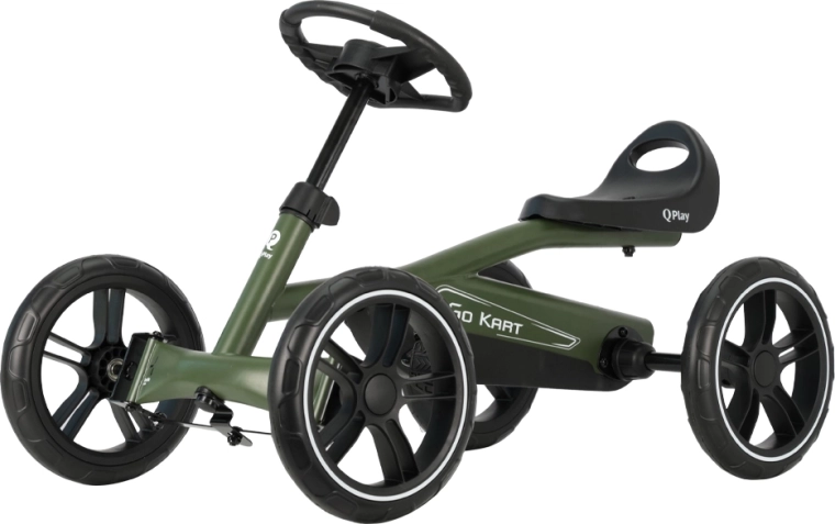 Qplay педална мотокарта go-kart army green за деца от 3 години – Army Green