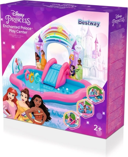 Надуваем детски център за игра Disney Princess с пързалка и пръскачка