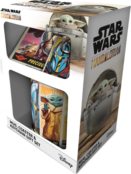 Подаръчен комплект STAR WARS: THE MANDALORIAN – чаша, подложка и ключодържател