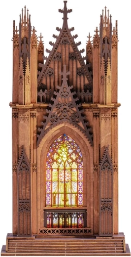 RoboTime Rolife 3D wooden puzzle Gothic Cathedral Twin Tower with LED