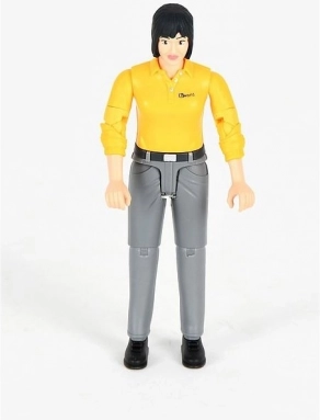 Bruder Bworld фигурка жена – жълта тениска, сив панталон