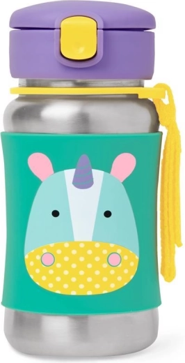 Skip Hop Zoo неръждаема бутилка със сламка Еднорог