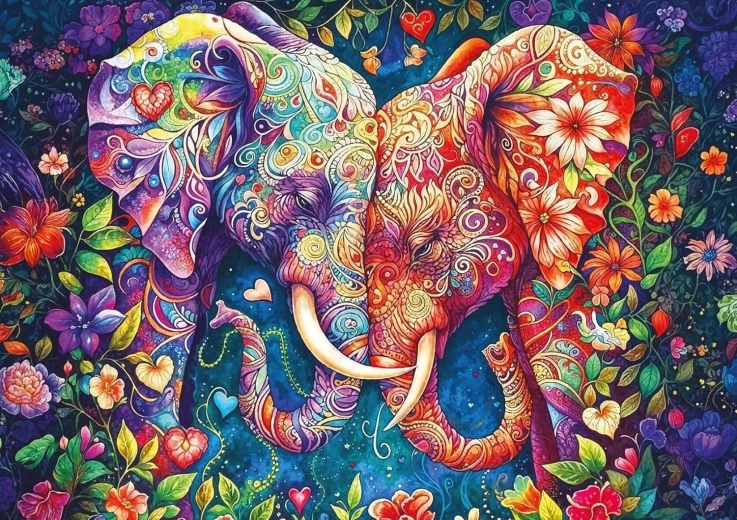 Puzzle Elephant Love 1000 Pieces