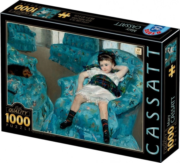 Пъзел Малко момиче в синьо кресло 1000 части D-Toys