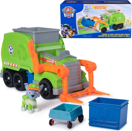 Paw Patrol рециклиращ камион Crush ’N’ Roll с фигурка на Роки eco