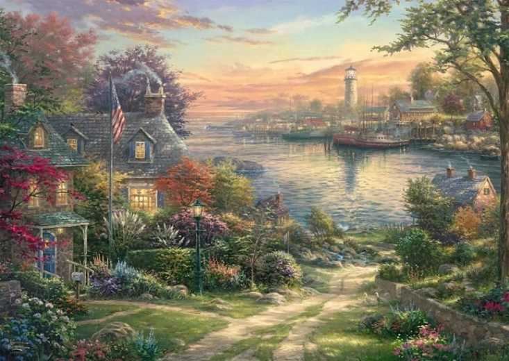 Puzzle New England harbor 1000 pieces
