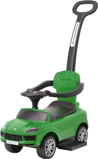 Milly Mally Porsche Cayenne children's ride-on with push handle green