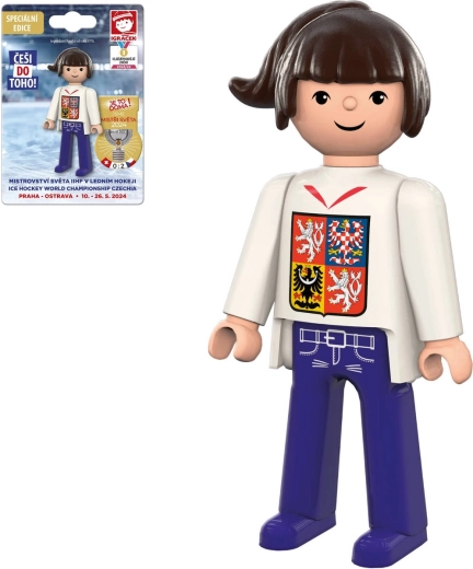 EFKO Igráček Hockey World Championship 2024 Fan Figurine in a White Jersey