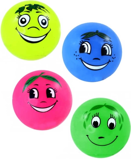 Bouncing rubber smiley ball fruit with light 5.2 cm - 1 piece