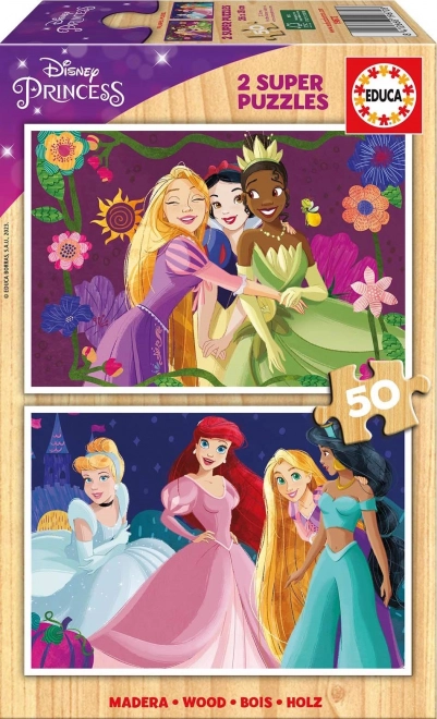 Дървени пъзели DISNEY принцеси 2×50 части