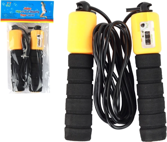 Скачане на въже Черно-оранжево с брояч за фитнес