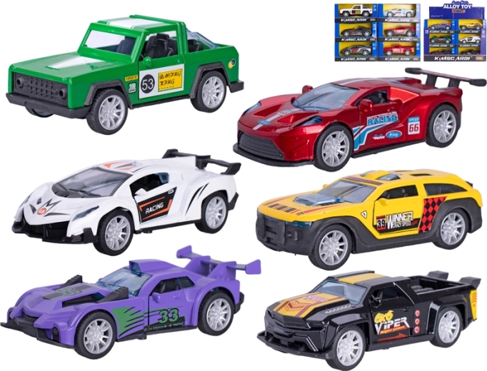 Metal 13 cm pull-back racing car