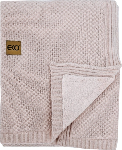 EKO плетено детско одеяло с подплата rose pink 100 × 80 см