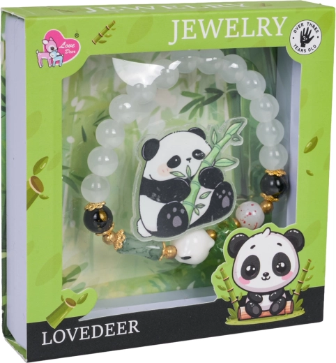 Children's Panda Jewelry Set with White Bracelet