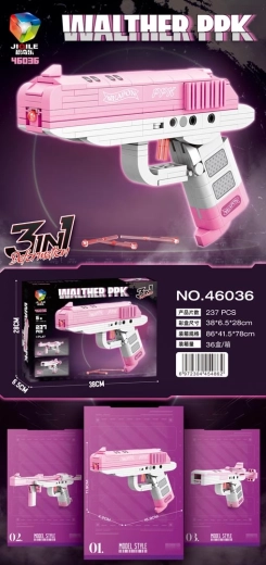 Pink Gun Building Set, 237 Pieces