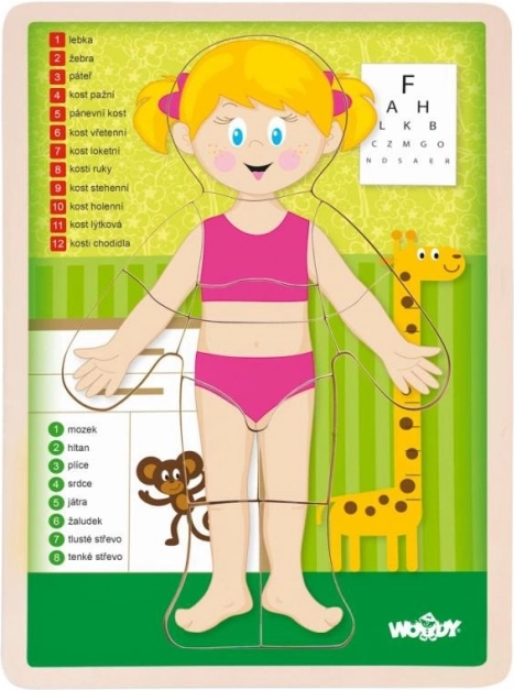 Woody Wooden Double-sided Puzzle Human Body - Girl