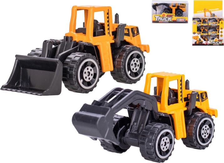 Metal construction vehicle 7 cm with freewheel