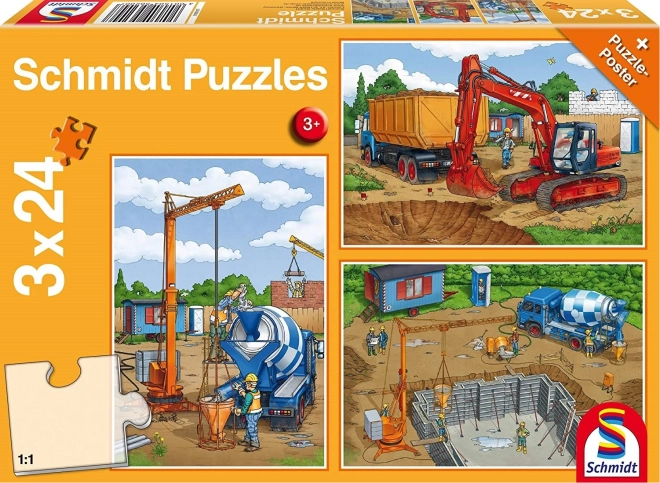 SCHMIDT Construction Site Puzzle 3x24 Pieces