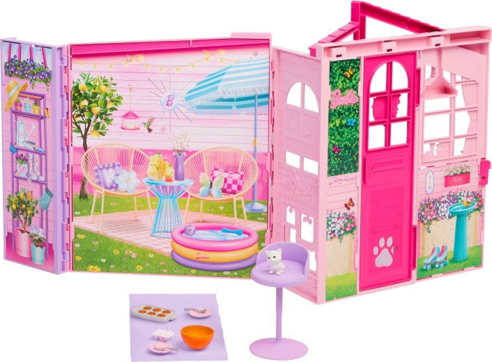 Mattel Barbie Dreamland сгъваема къщичка за кукли за уикенда с аксесоари