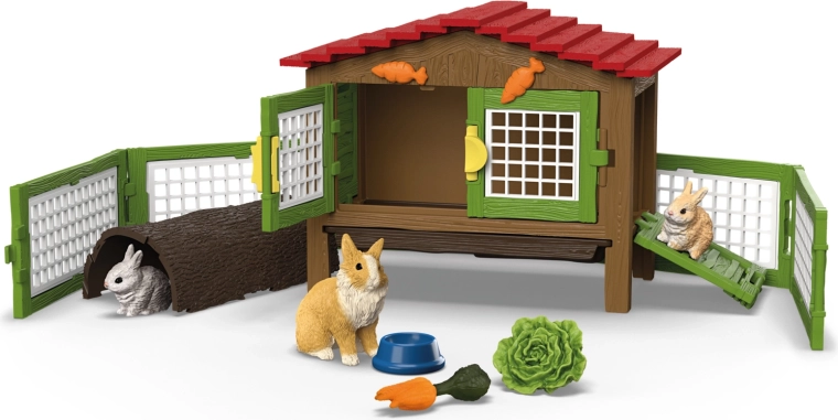 Schleich FARM WORLD зайчарник с миниатюрни лъвчета