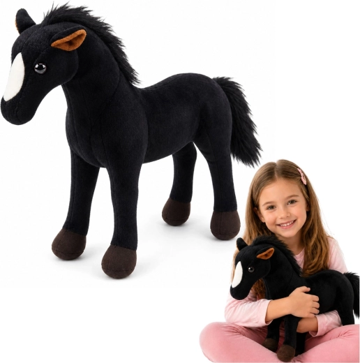 Plush Black Horse 40 × 37 cm