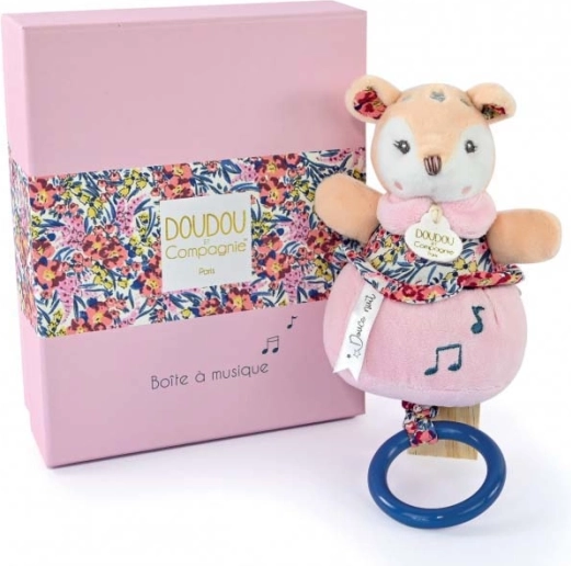 Подаръчен комплект DOUDOU – плюшена сърничка с мелодия 20 см